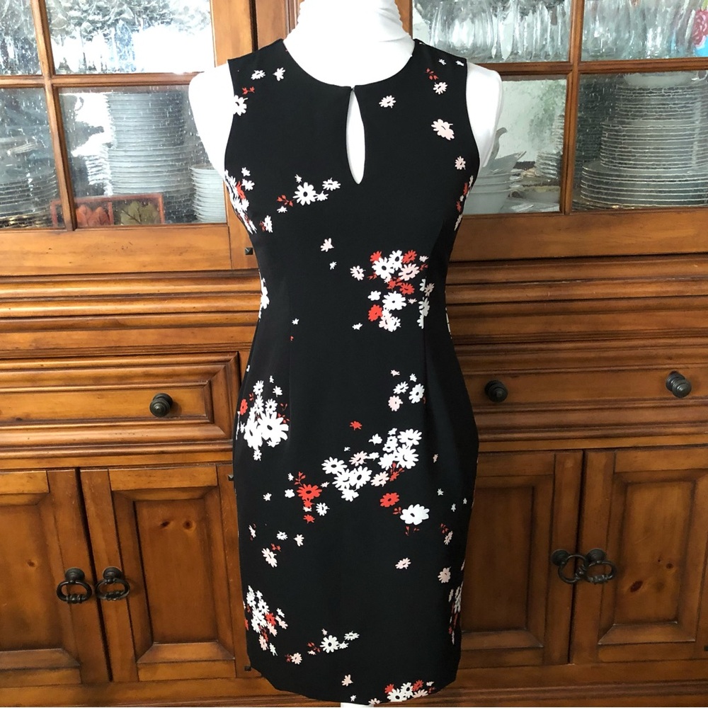 EUC Ann Taylor Black Floral Dress